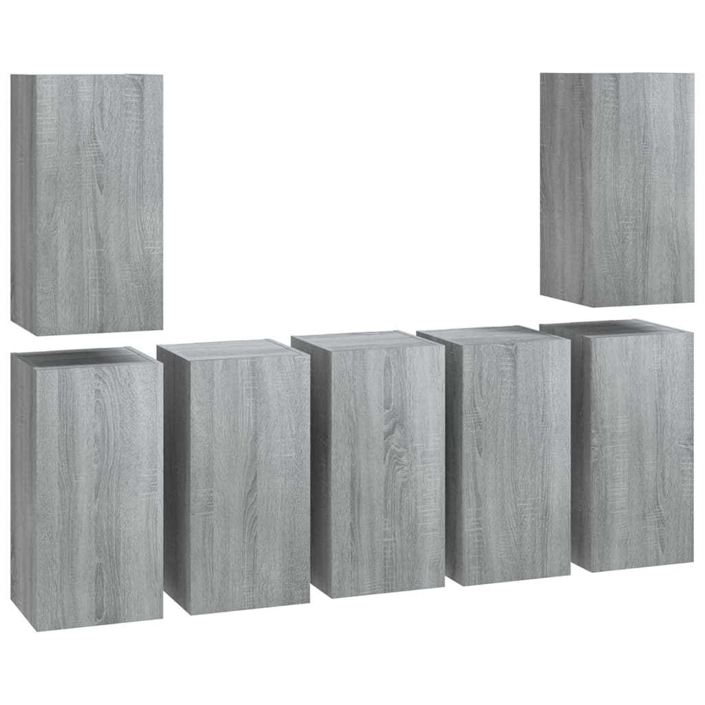 vidaXL TV Cabinets 7 pcs Grey Sonoma 30.5x30x60 cm Engineered Wood