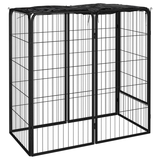 vidaXL Dog Playpen 6 Panels Black 50x100 cm Powder-coated Steel