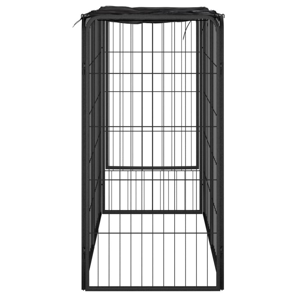 vidaXL Dog Playpen 6 Panels Black 50x100 cm Powder-coated Steel