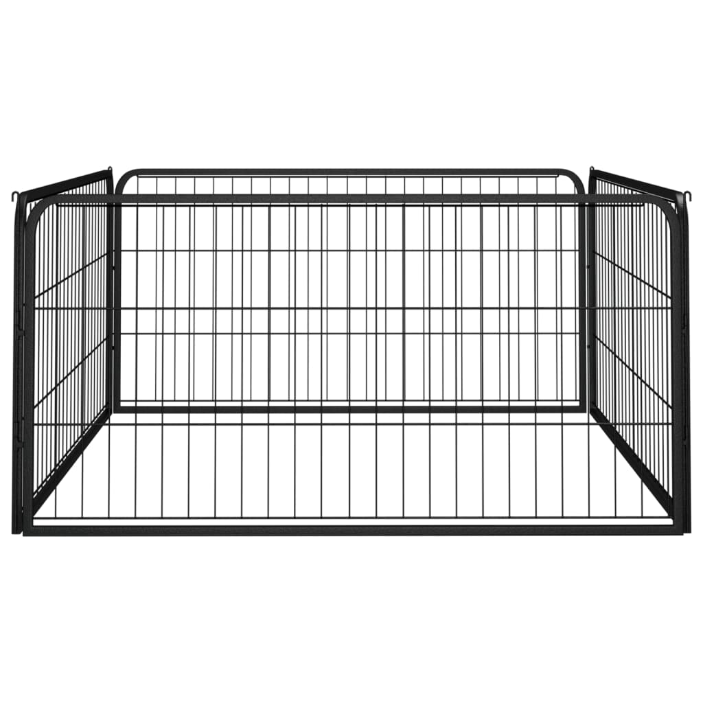 vidaXL Dog Playpen 4 Panels Black 100x50 cm Powder-coated Steel