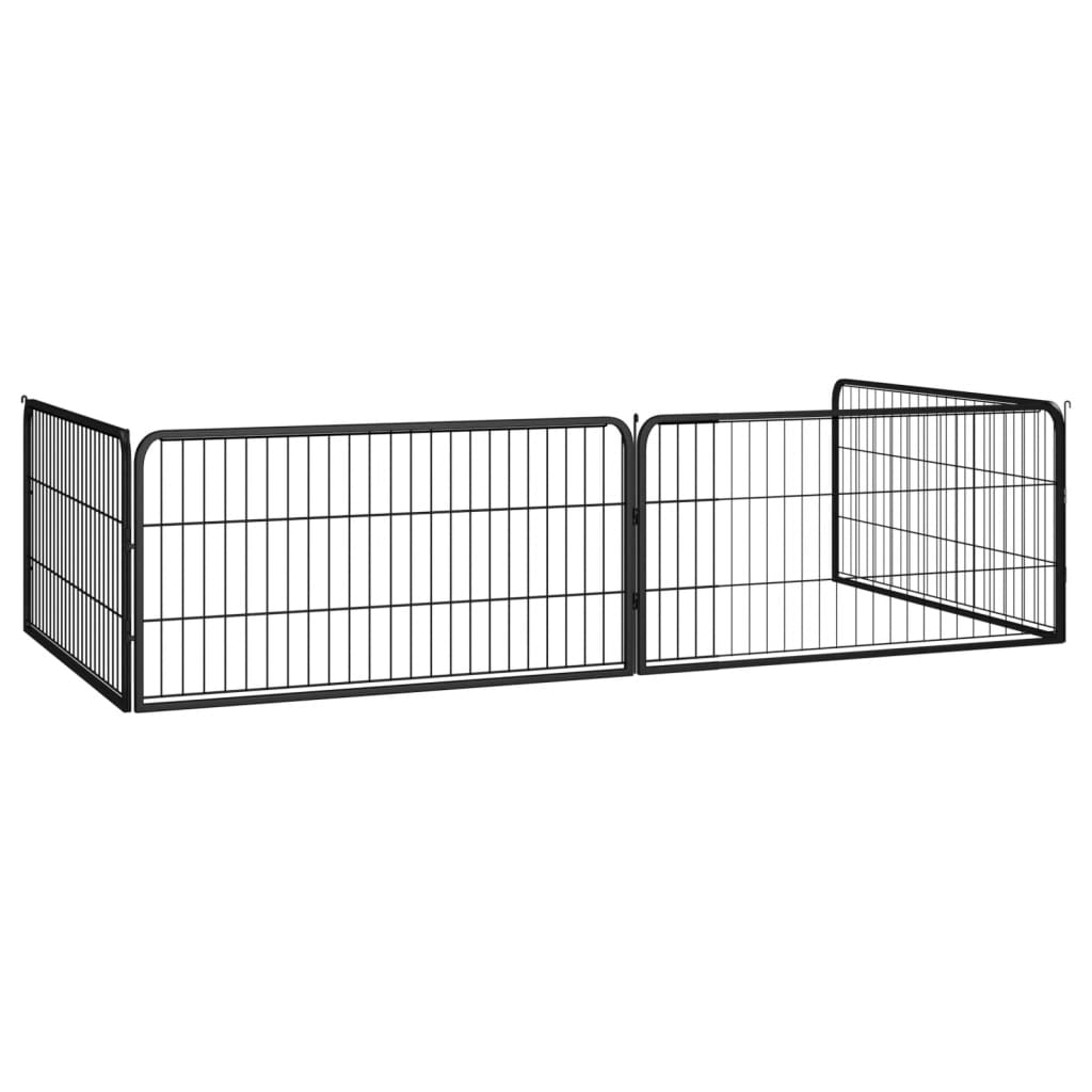 vidaXL Dog Playpen 4 Panels Black 100x50 cm Powder-coated Steel