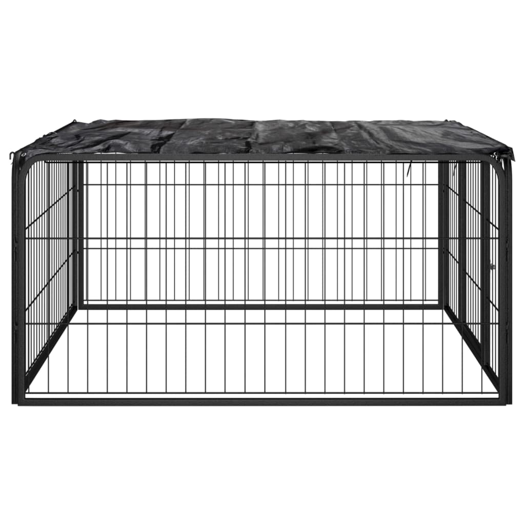 vidaXL Dog Playpen 4 Panels Black 100x50 cm Powder-coated Steel