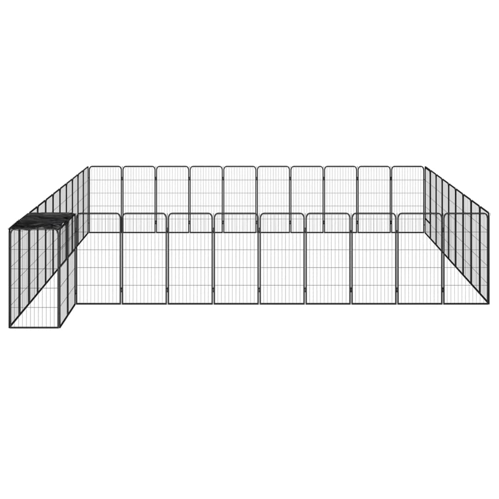 vidaXL 42-Panel Dog Playpen Black 50x100 cm Powder-coated Steel