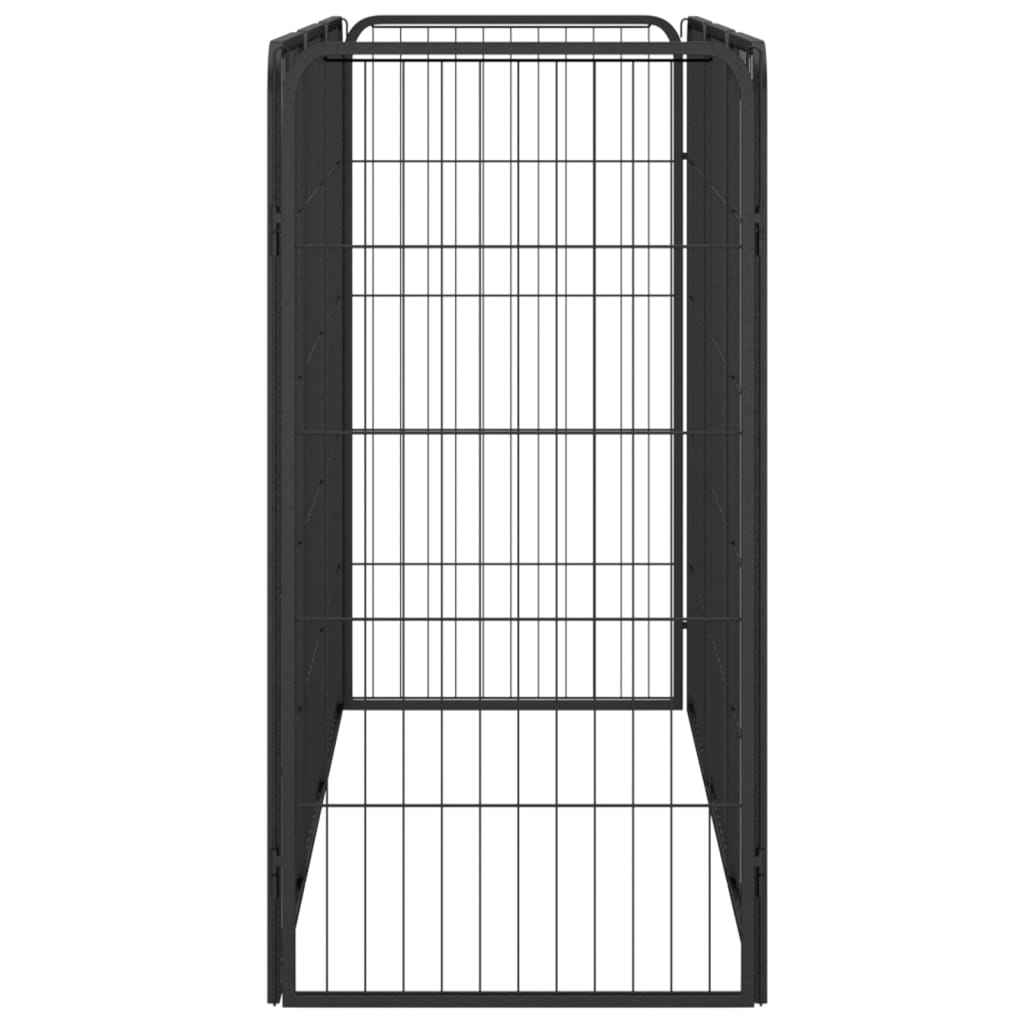 8-Panel Dog Playpen Black 50x100 cm Powder-coated Steel