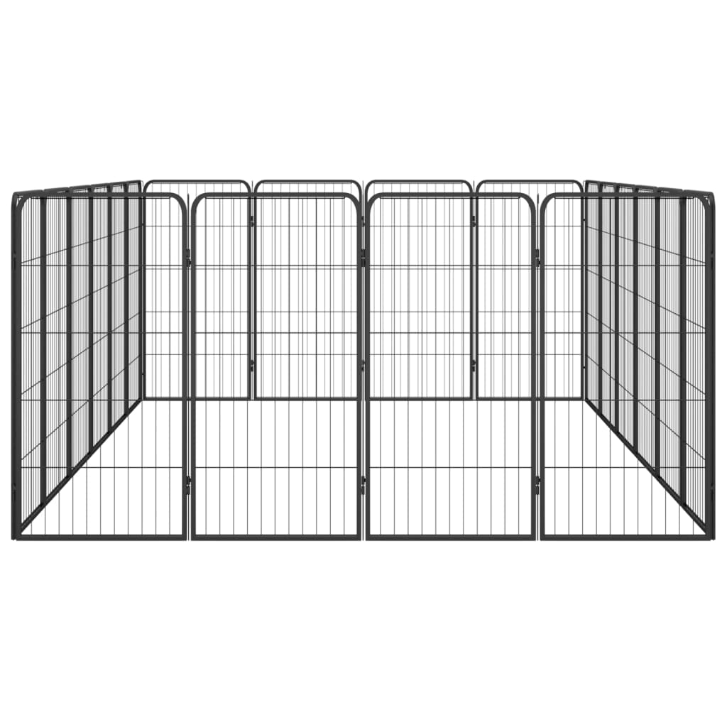 vidaXL 20-Panel Dog Playpen Black 50x100 cm Powder-coated Steel