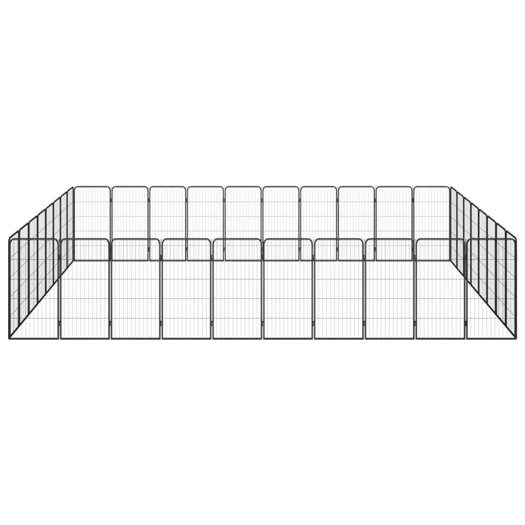 vidaXL 36-Panel Dog Playpen Black 50x100 cm Powder-coated Steel