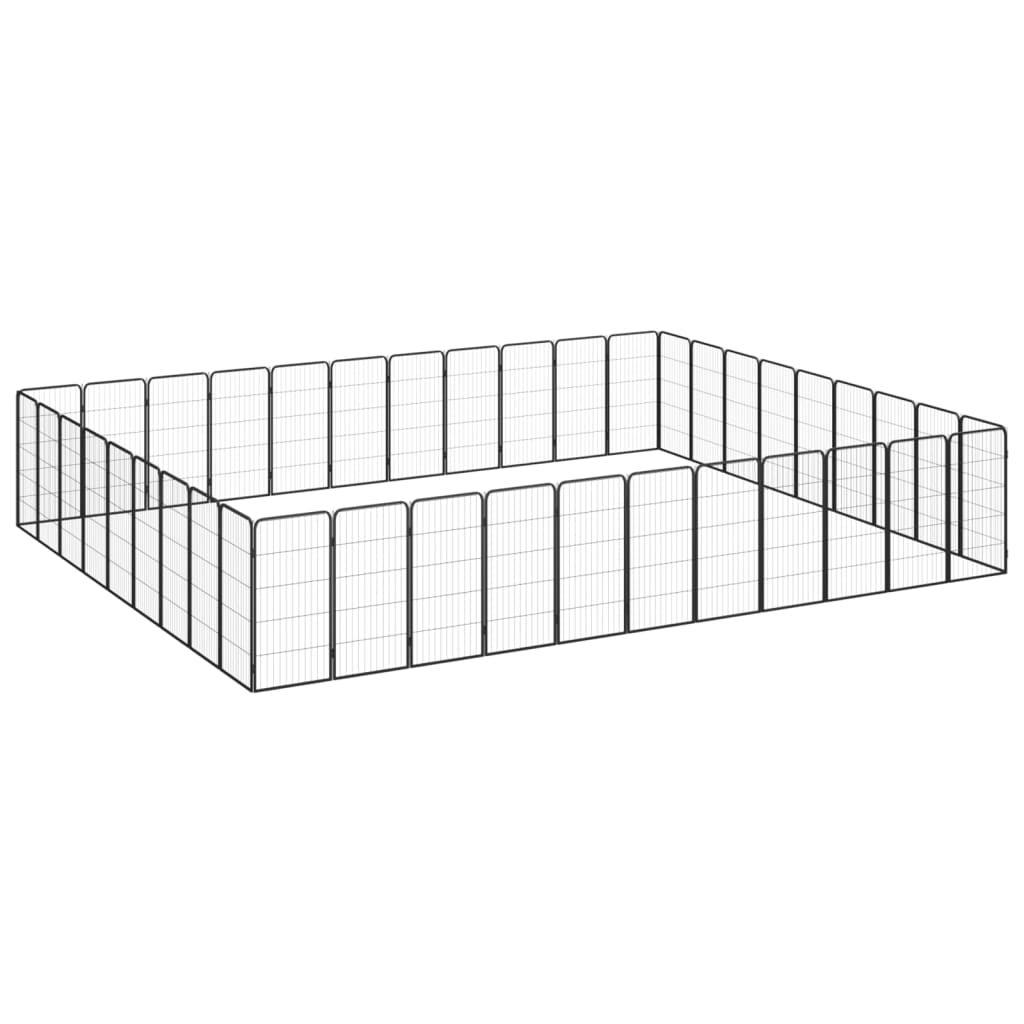 vidaXL 40-Panel Dog Playpen Black 50x100 cm Powder-coated Steel