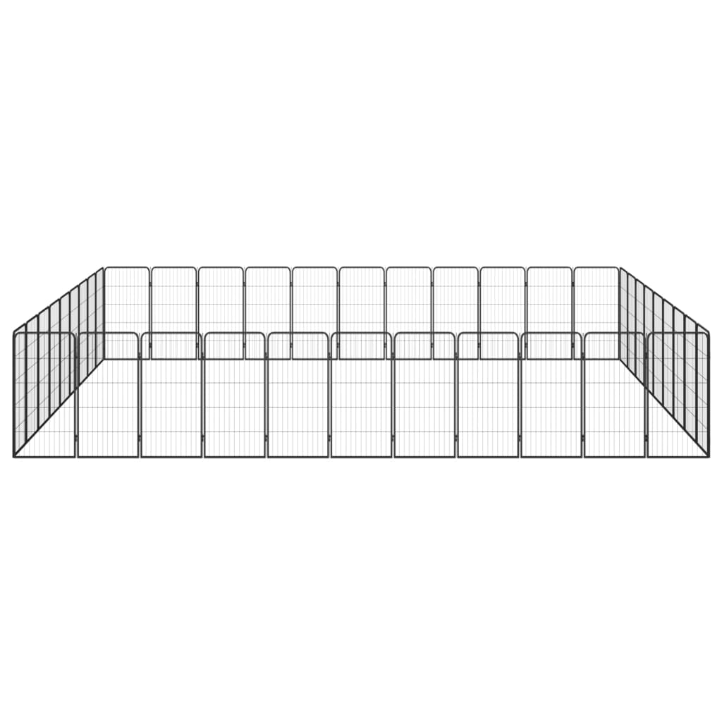 vidaXL 40-Panel Dog Playpen Black 50x100 cm Powder-coated Steel