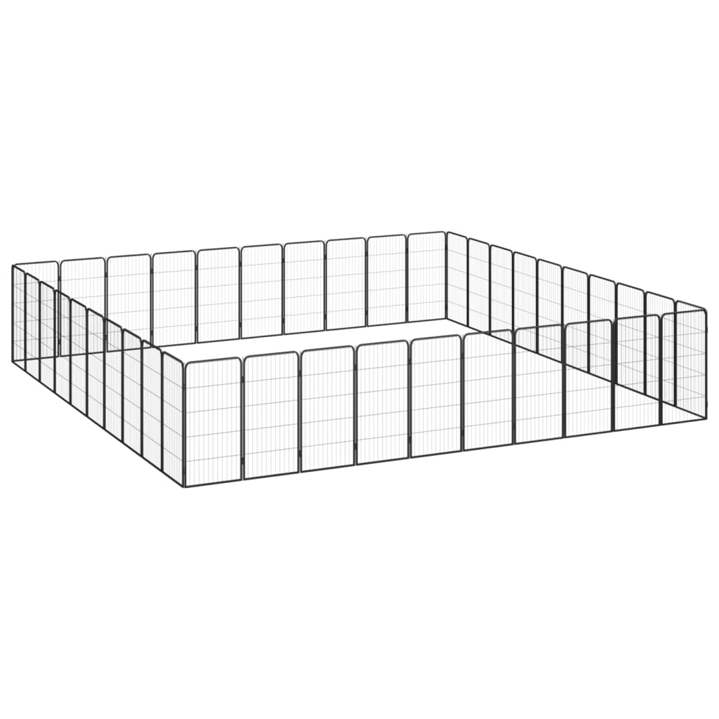 vidaXL 40-Panel Dog Playpen Black 50x100 cm Powder-coated Steel