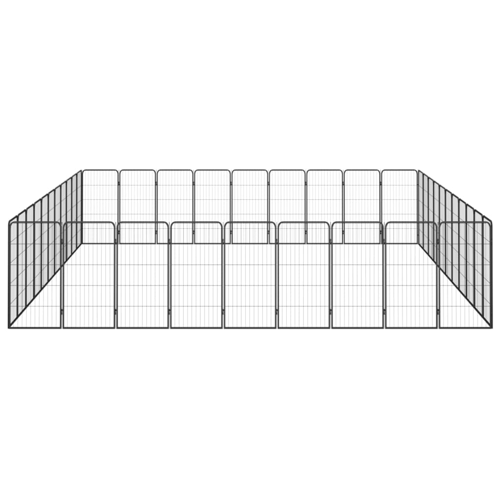 vidaXL 40-Panel Dog Playpen Black 50x100 cm Powder-coated Steel