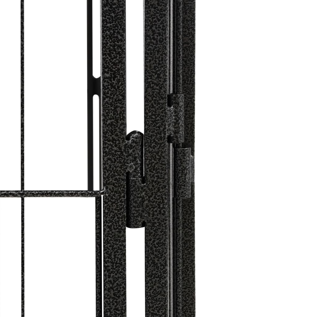 8-Panel Dog Playpen Black 100x50 cm Powder-coated Steel