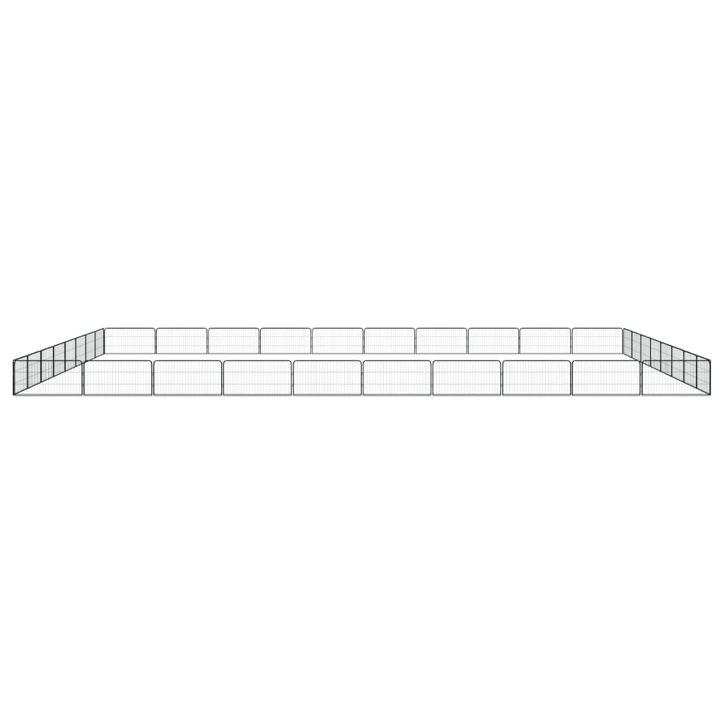 36-Panel Dog Playpen Black 100x50 cm Powder-coated Steel