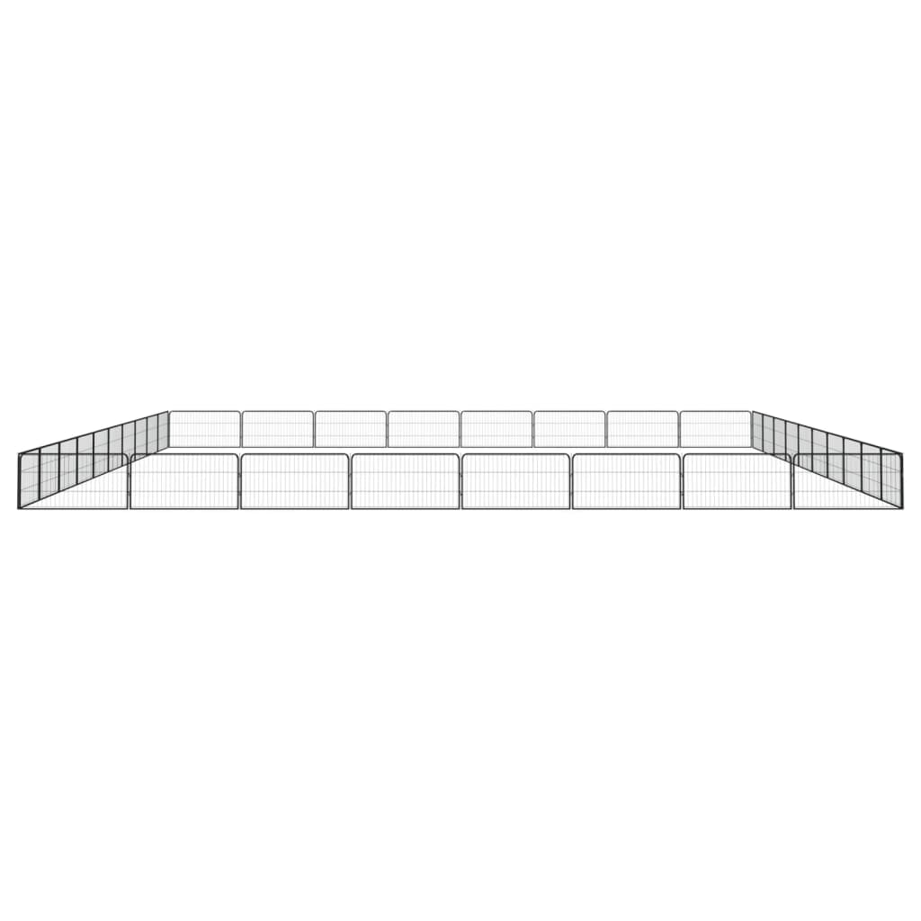 36-Panel Dog Playpen Black 100x50 cm Powder-coated Steel