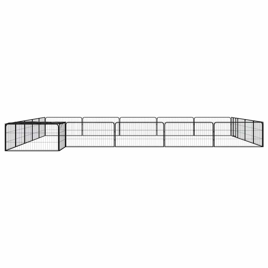 20-Panel Dog Playpen Black 100x50 cm Powder-coated Steel