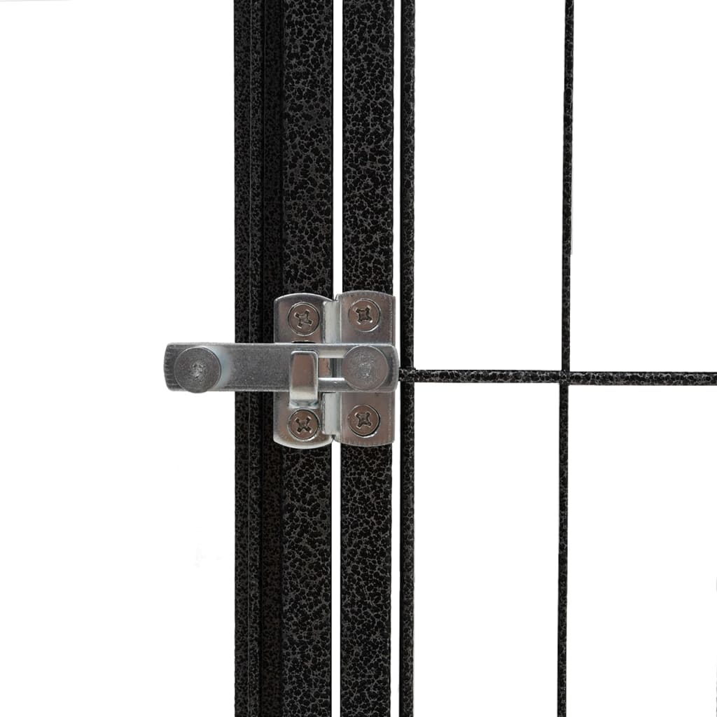 24-Panel Dog Playpen Black 100x50 cm Powder-coated Steel