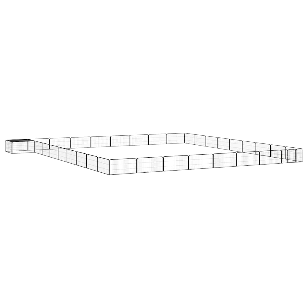 36-Panel Dog Playpen Black 100x50 cm Powder-coated Steel