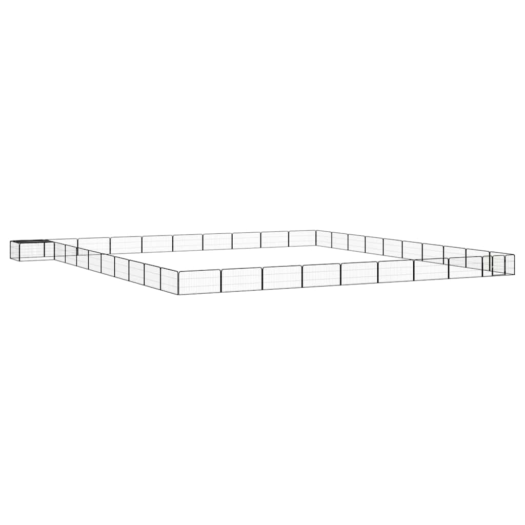 40-Panel Dog Playpen Black 100x50 cm Powder-coated Steel