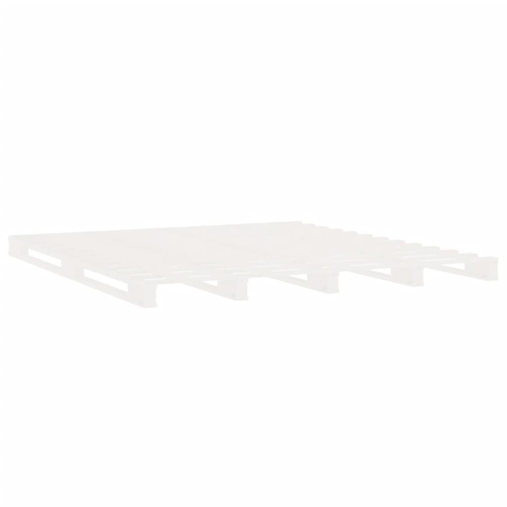 Bed Frame without Mattress White 200x200 cm Solid Wood Pine