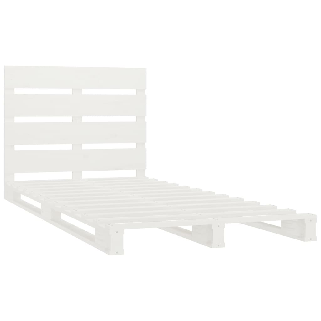 vidaXL Bed Frame without Mattress White 75x190 cm Small Single Solid Wood Pine