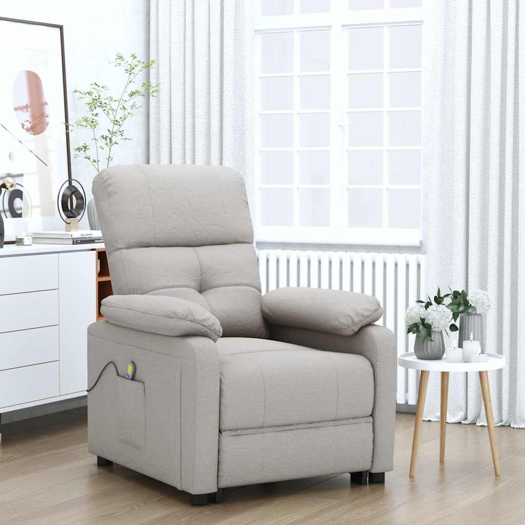 Massage Chair Taupe Fabric