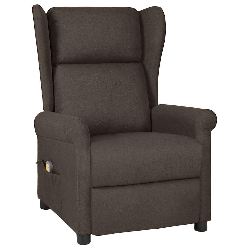 Massage Chair Dark Brown Fabric