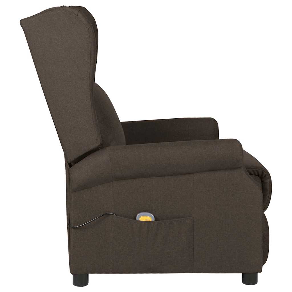 Massage Chair Dark Brown Fabric