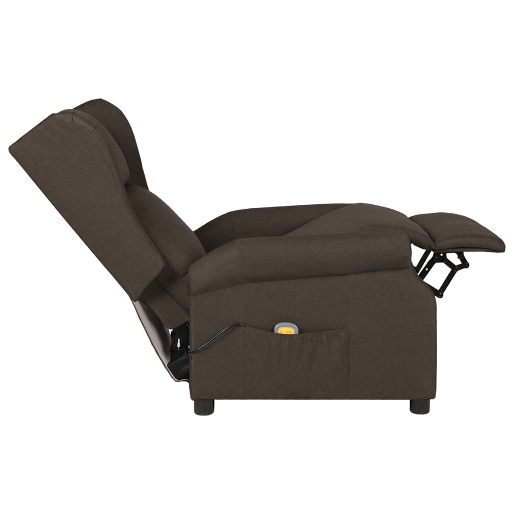 Massage Chair Dark Brown Fabric