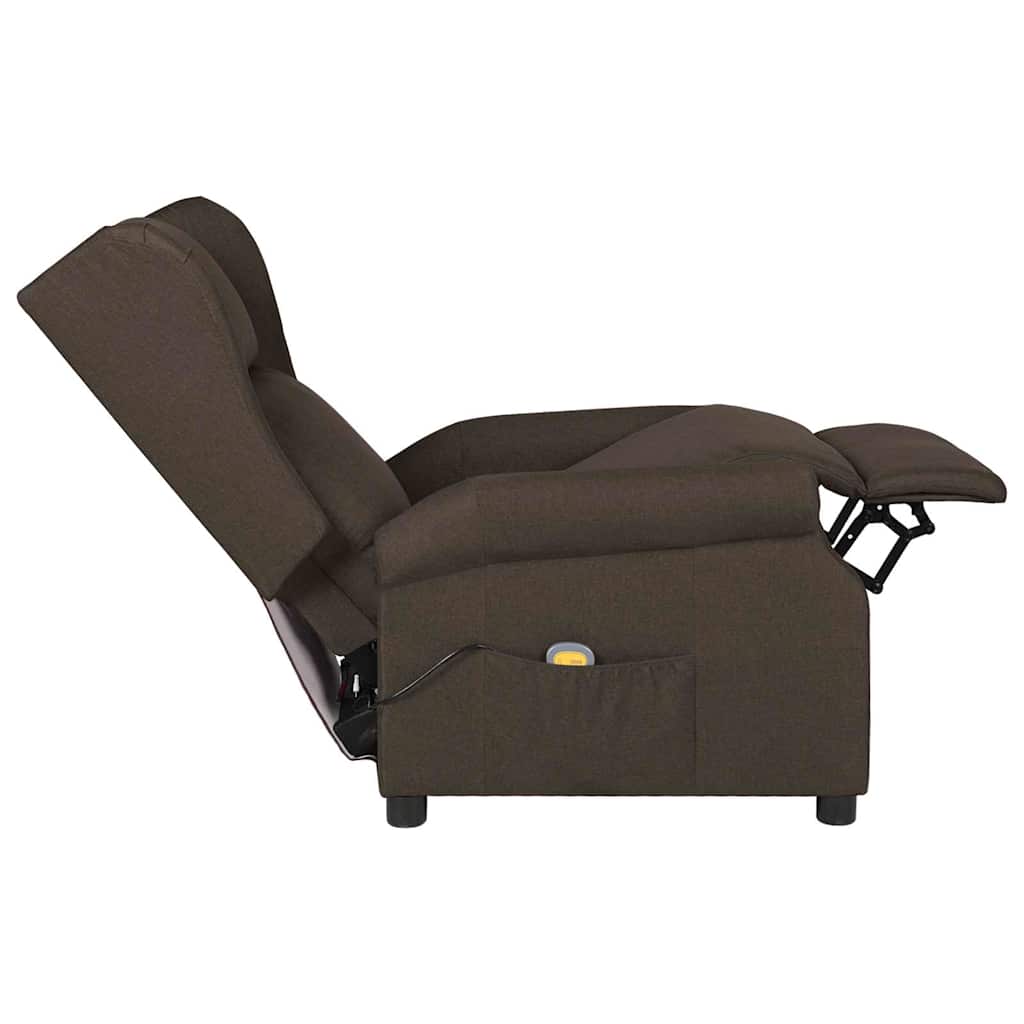 Massage Chair Dark Brown Fabric