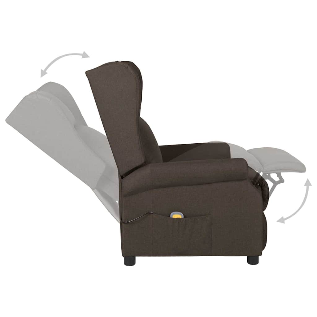 Massage Chair Dark Brown Fabric