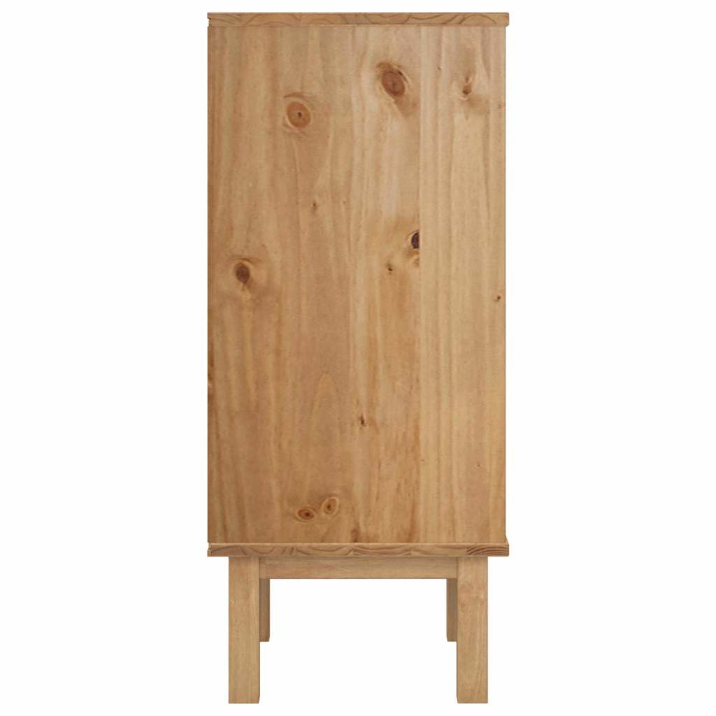 Drawer Cabinet"OTTA" Brown&White 45x39x90cm Solid Wood Pine