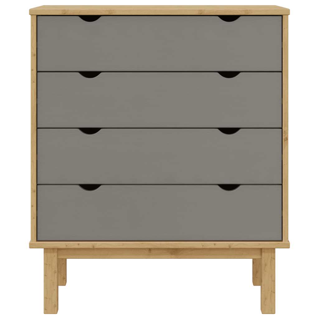 Drawer Cabinet OTTA Brown&Grey 76.5x39.5x90cm Solid Wood Pine