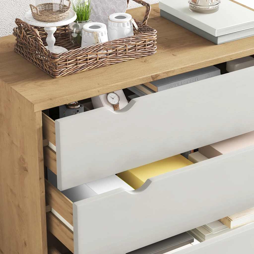 Drawer Cabinet OTTA Brown&White 76.5x39.5x90cm Solid Wood Pine