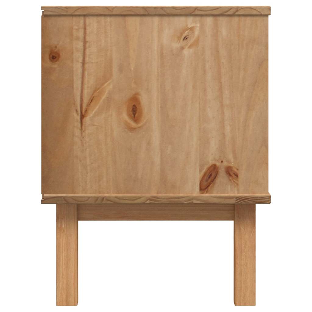 TV Cabinet "OTTA" Brown and White 113,5x43x57cm Solid Wood Pine