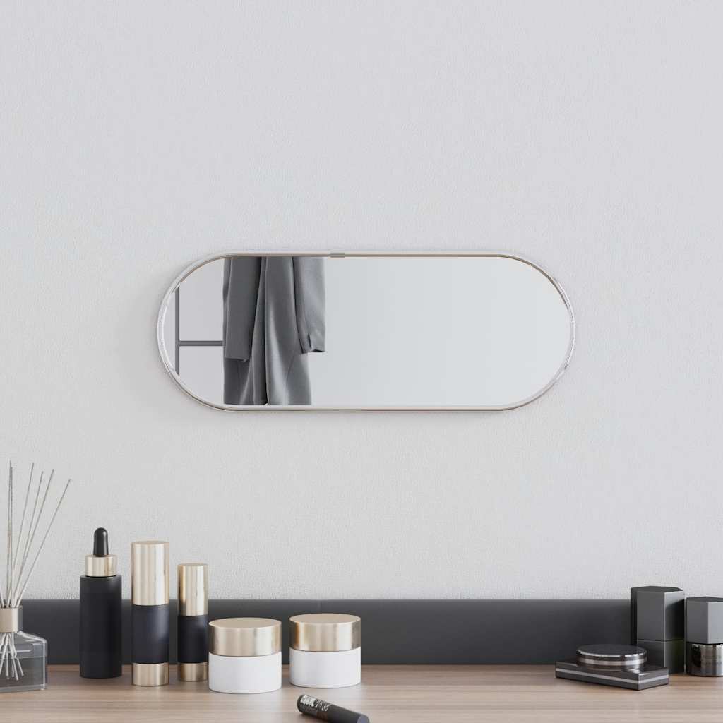 Wall Mirror | Silver | Glass, PVC | 40 x 15 cm | Minimalistic