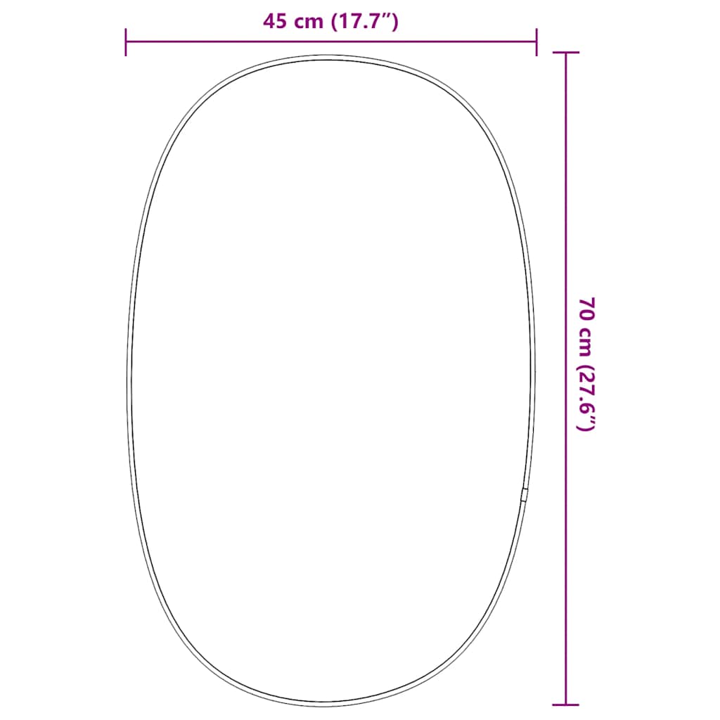 Wall Mirror Silver 70x45 cm