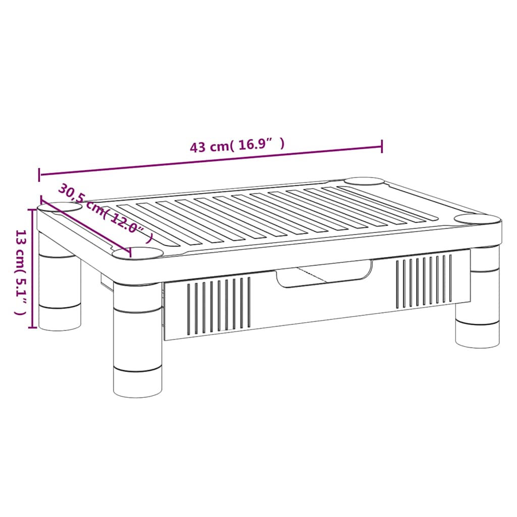 Monitor Stand Black 43x30,5x13 cm