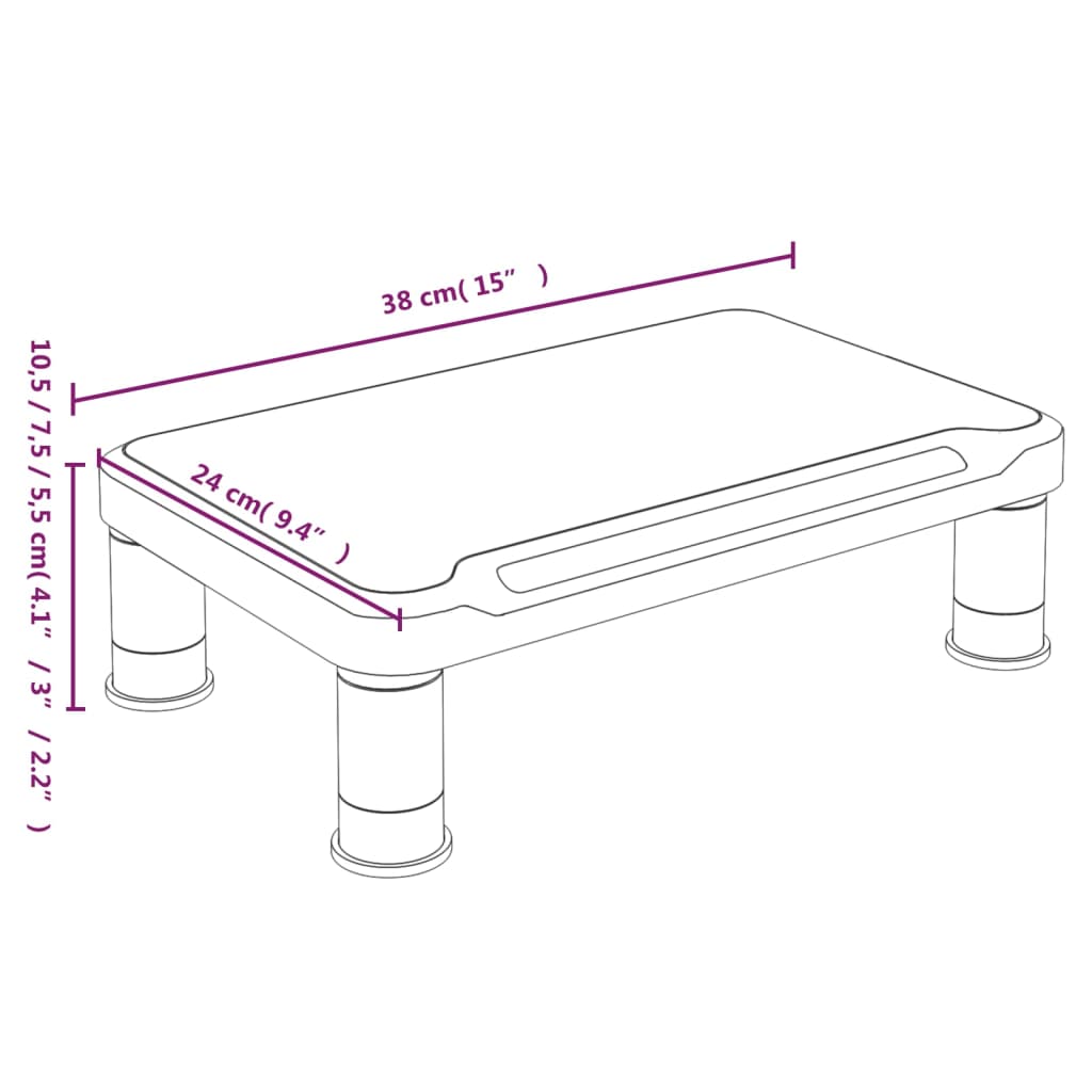 vidaXL Monitor Stand Black 38x24x10.5 cm