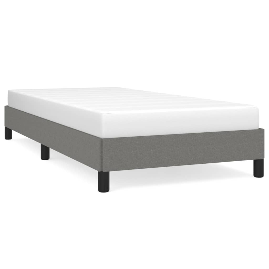 Bed Frame without Mattress Dark Grey 90x190 cm Single Single Fabric