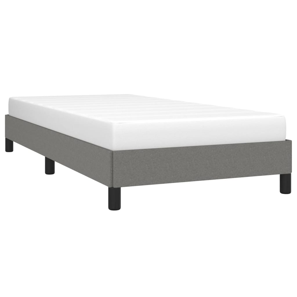Bed Frame without Mattress Dark Grey 90x190 cm Single Single Fabric