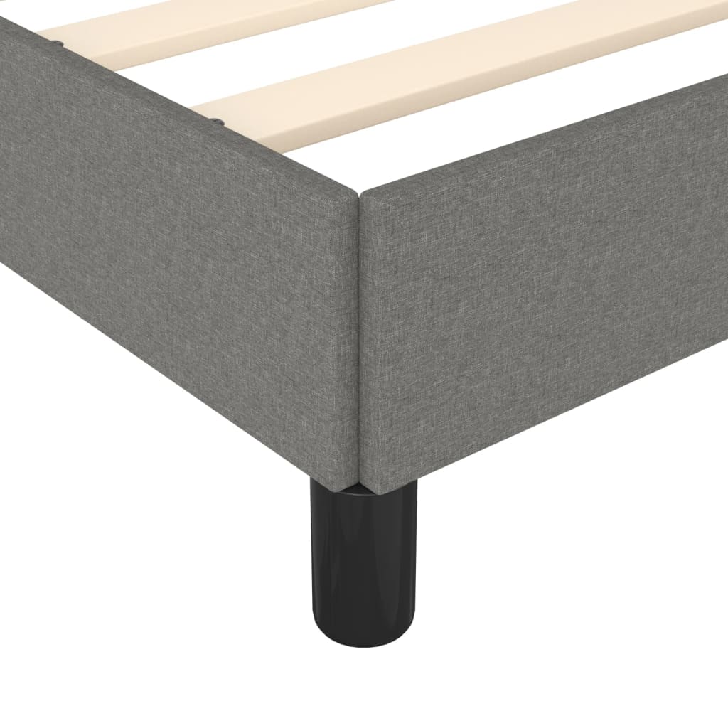 Bed Frame without Mattress Dark Grey 90x190 cm Single Single Fabric