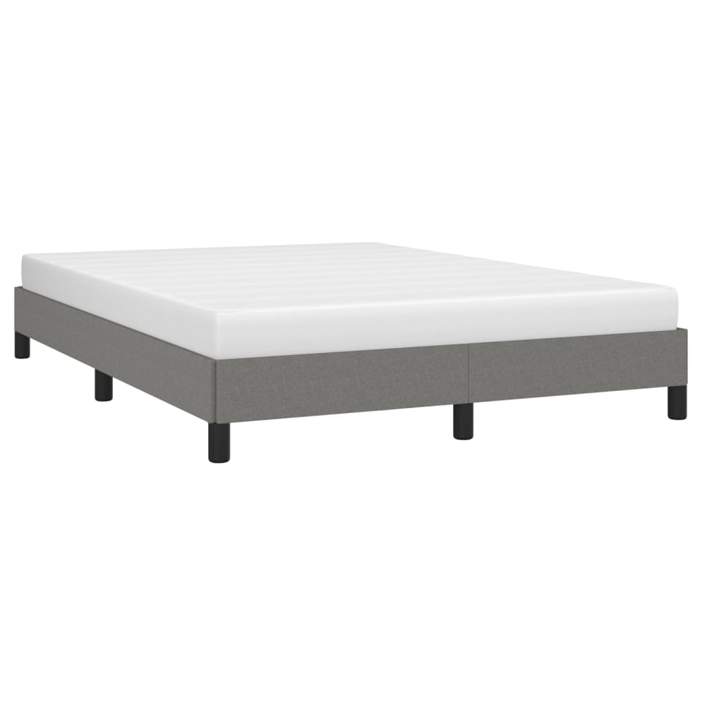 vidaXL Bed Frame without Mattress Dark Grey 135x190 cm Double Double Fabric