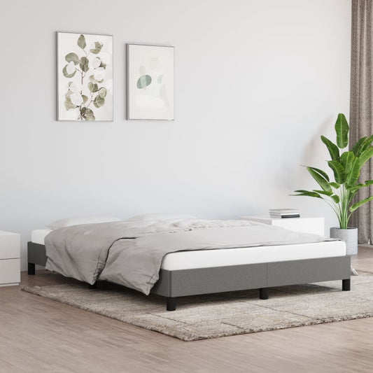 vidaXL Bed Frame without Mattress Dark Grey 135x190 cm Double Double Fabric