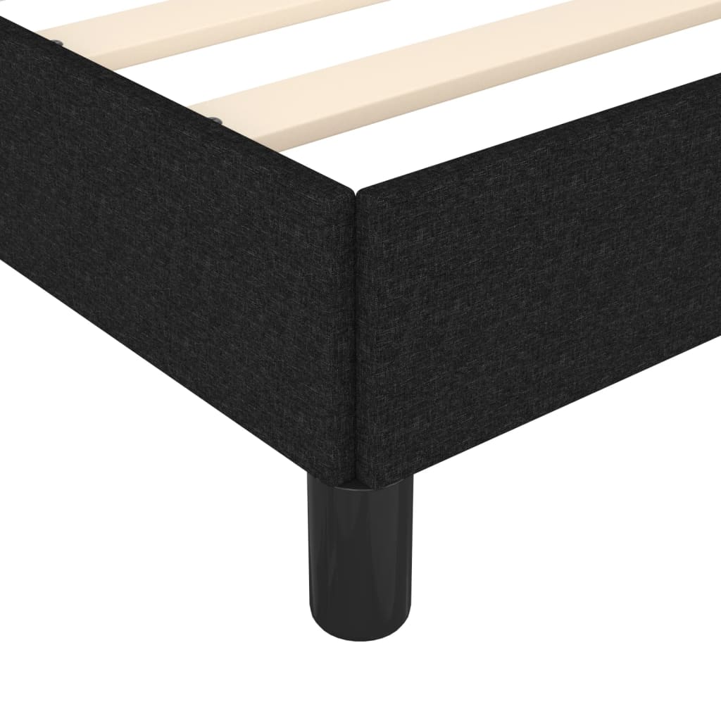 Bed Frame without Mattress Black 135x190 cm Double Double Fabric