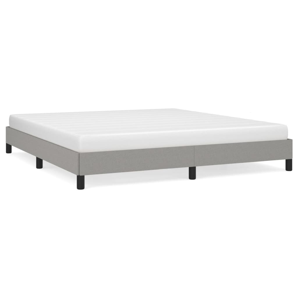 Bed Frame without Mattress Light Grey Super King Fabric