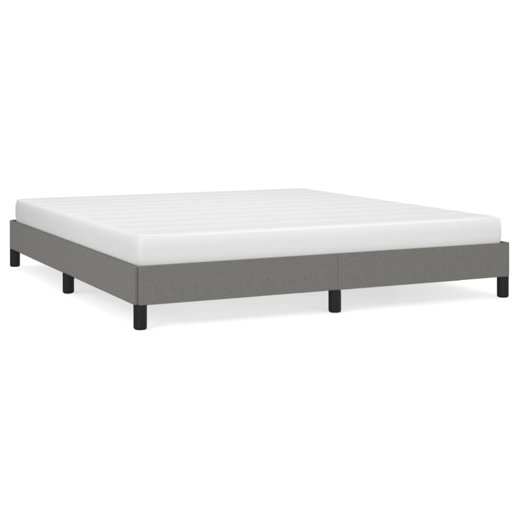 Bed Frame without Mattress Dark Grey Super King Fabric