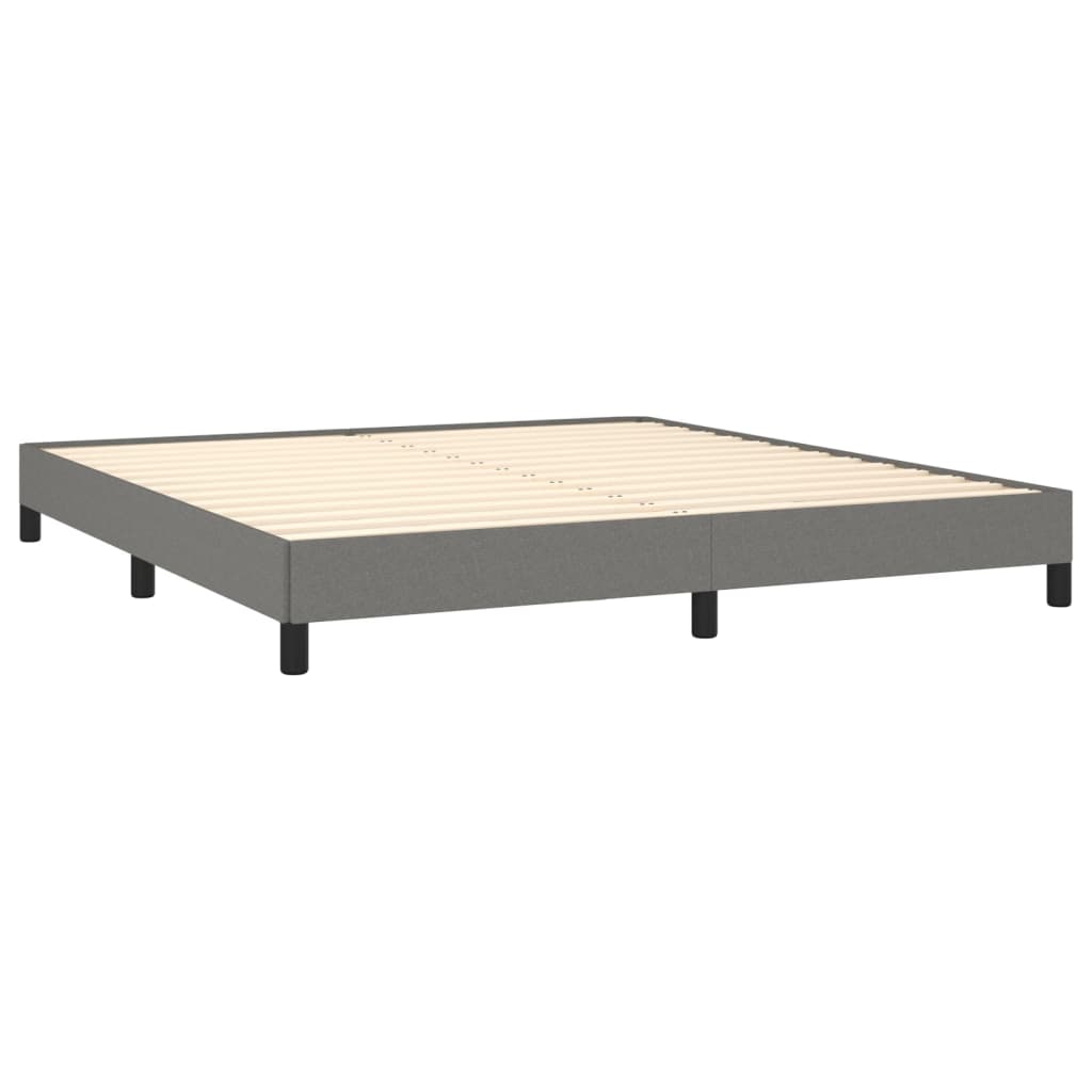 Bed Frame without Mattress Dark Grey Super King Fabric