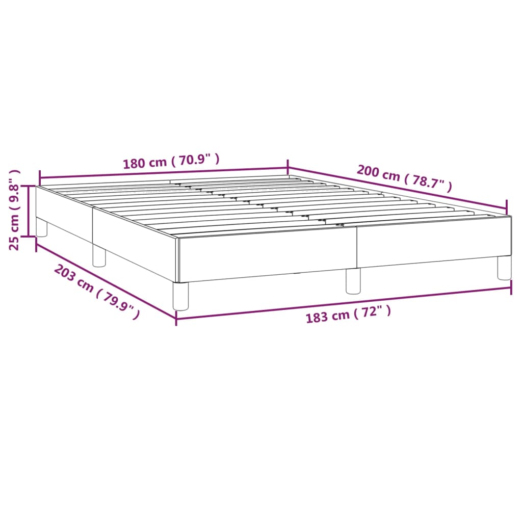 Bed Frame without Mattress Dark Grey Super King Fabric
