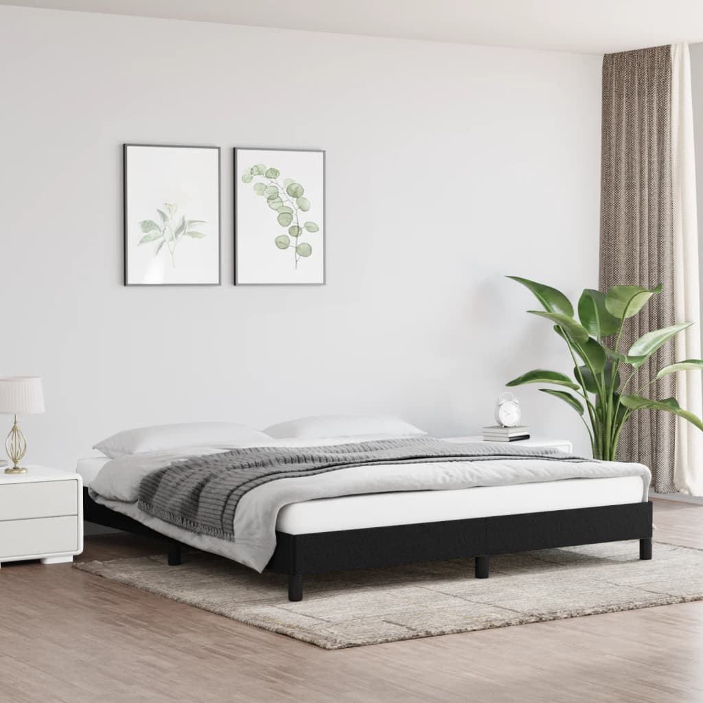 Bed Frame without Mattress Black 180x200 cm Super King Super King Fabric