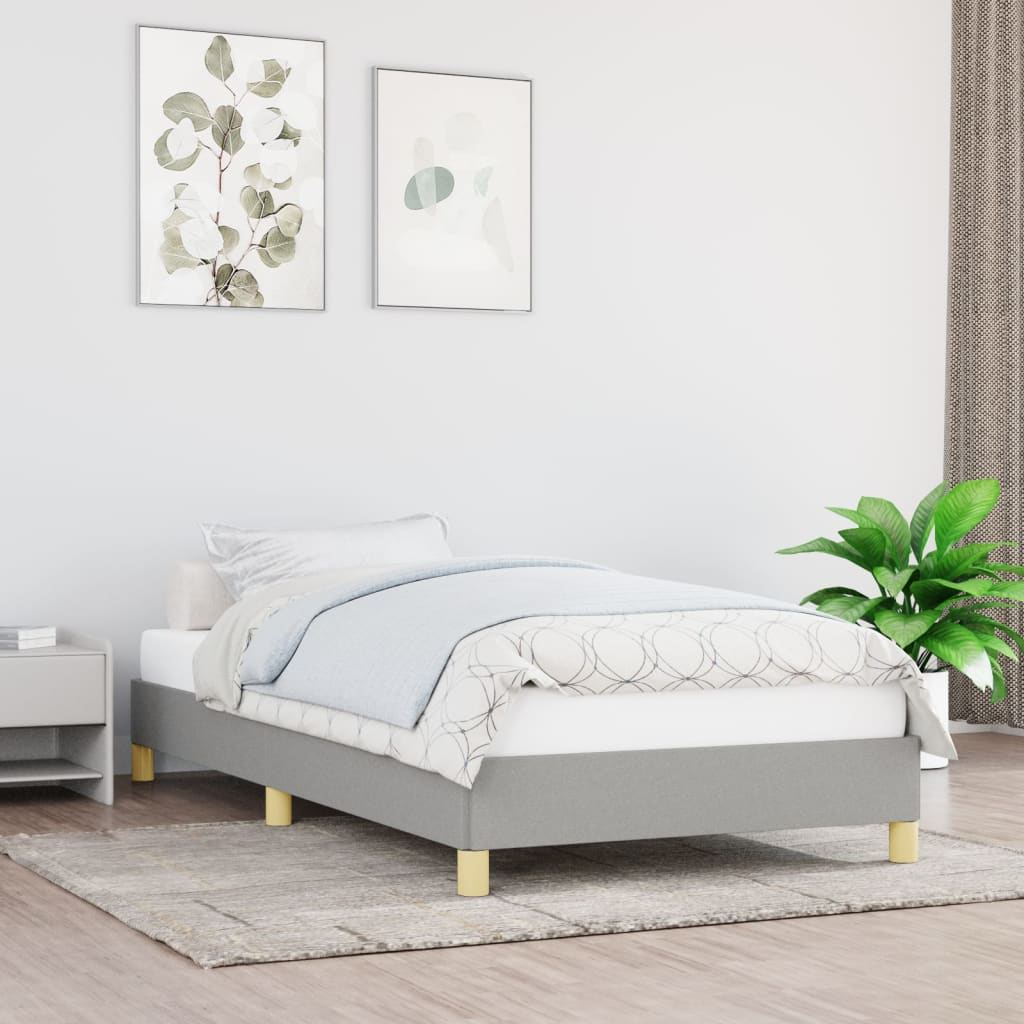 Bed Frame without Mattress Light Grey 90x190 cm Single Single Fabric