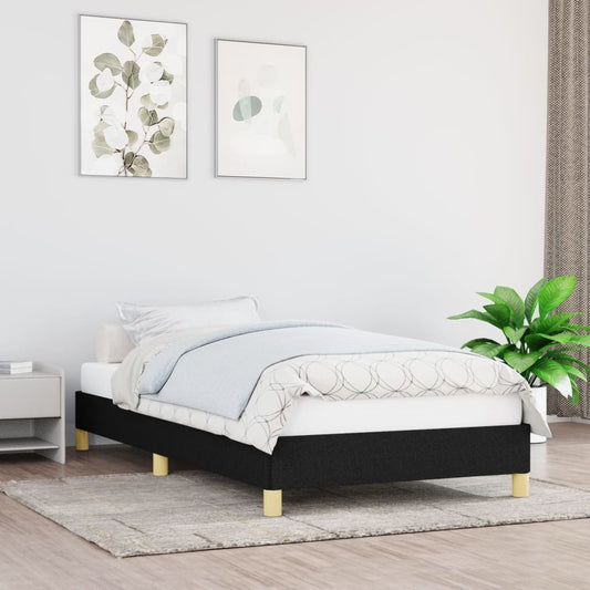 vidaXL Bed Frame without Mattress Black 90x190 cm Single Single Fabric